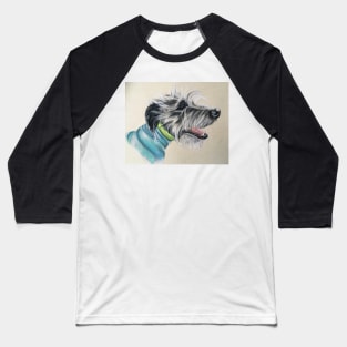 Scruffy  Lurcher blue jumper Baseball T-Shirt